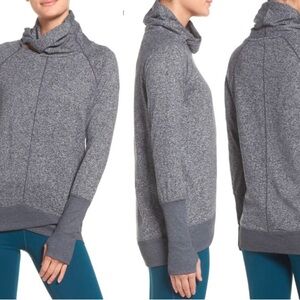 Women's Gray Funnel Cowl Pullover Sweater